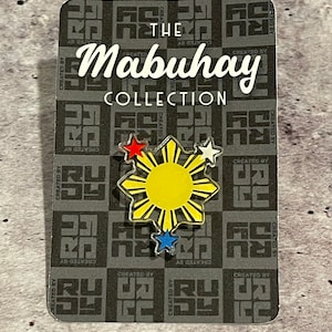 Filipino Sun & Stars Acrylic Pin - The Mabuhay Collection