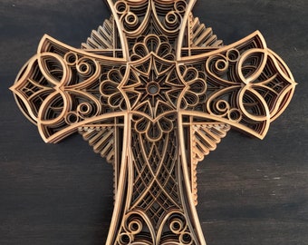 Layered wood cross