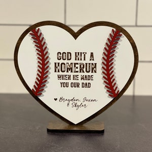 God Hit A Home Run Baseball Softball Father&#39;s Day Sign - Father&#39;s Day Gift
