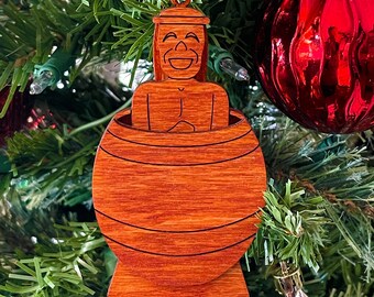 Barrel Man Layered Wood Ornament