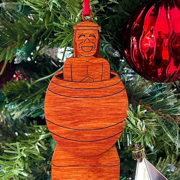 Barrel Man Layered Wood Ornament