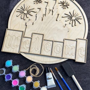Kit de pintura para letrero de bienvenida de castillo DIY: ¡crea tu propia magia!