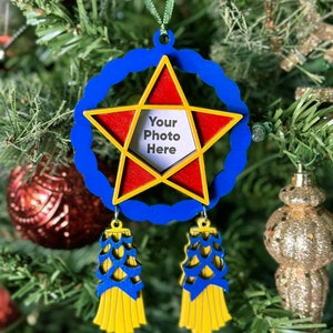 Parol Picture Frame Ornament - Blue, Red & Yellow