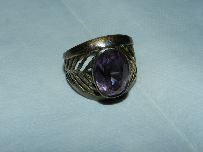 Amethyst Rings silver 875 Amethyst Russian Soviet Silver vintage Gold Plated USSR Kharkiv Jewelry Factory 19.5,S12 9 12
