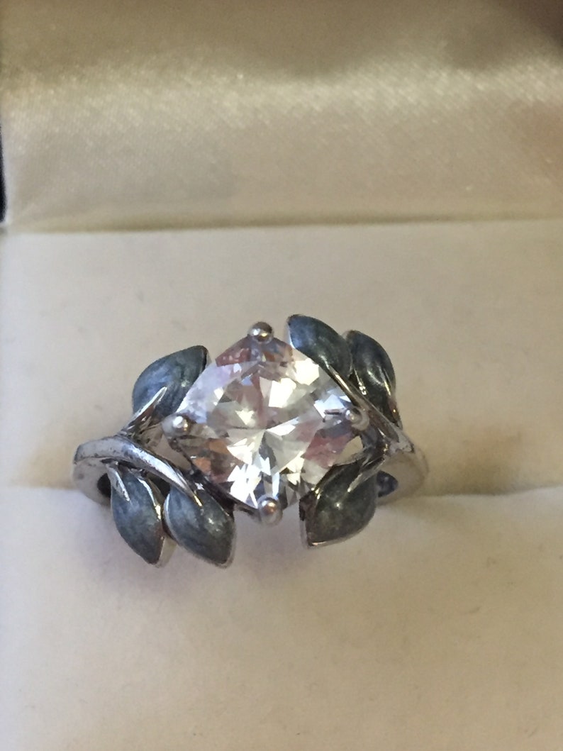 Enamel QVC Ring Sterling Silver Cubic Zircon 925 DQCZ Enamel Etsy