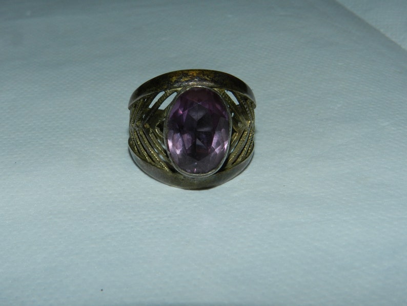 Amethyst Rings silver 875 Amethyst Russian Soviet Silver vintage Gold Plated USSR Kharkiv Jewelry Factory 19.5,S12 9 12