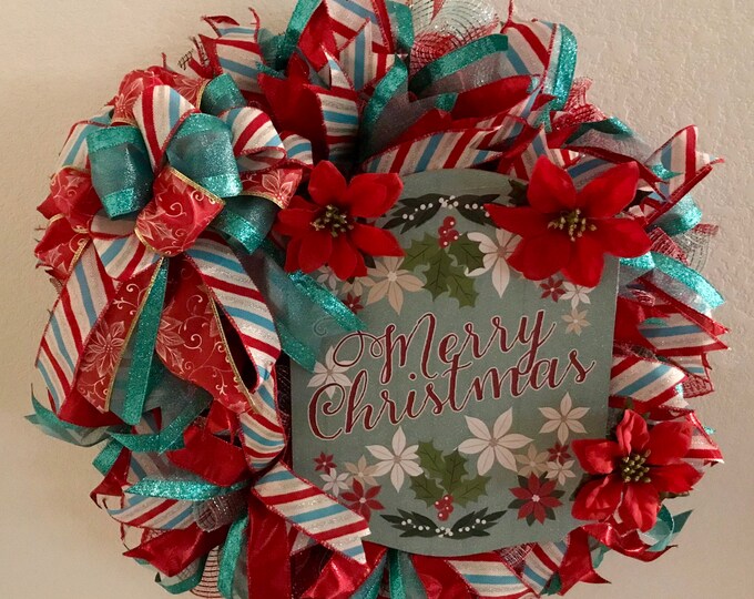 Teal And Red Christmas Decorations 