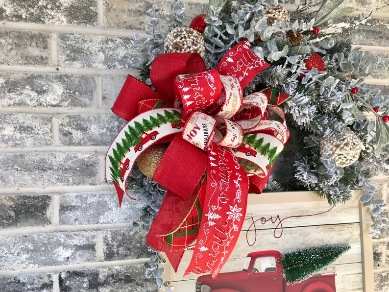 Joy Wreath Christmas Wreath Christmas Red Truck Wreath Country Wreath Christmas Decorations Christmas Red Truck Decor Red Truck Wreath