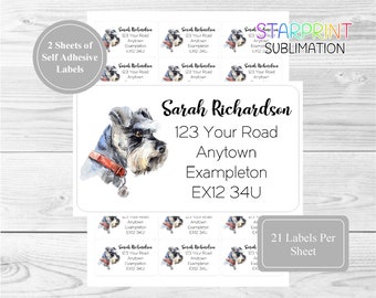 21 per sheet 42 Custom Self Adhesive Stickers Set Includes 2 A4 Sticker Sheets Leonberger Dog Personalised Address Labels