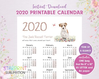 Year Of Dog Calendar Etsy Au