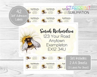 30 Custom Bee Personalized Address Labels