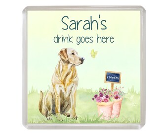 Black Labrador Funny Dog Lovers Drinks Coaster Mug Mat by Alison/'s Animals Gift