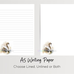 Carta da lettere Swan A5, 10 fogli a righe/non a righe, carta per appunti Bird, cancelleria Penpal, set per scrivere lettere