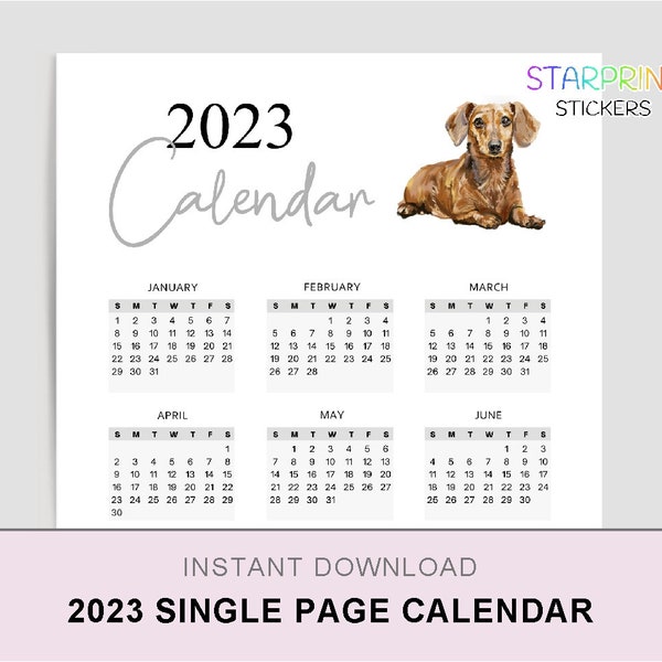 Dachshund Desk Calendar Etsy