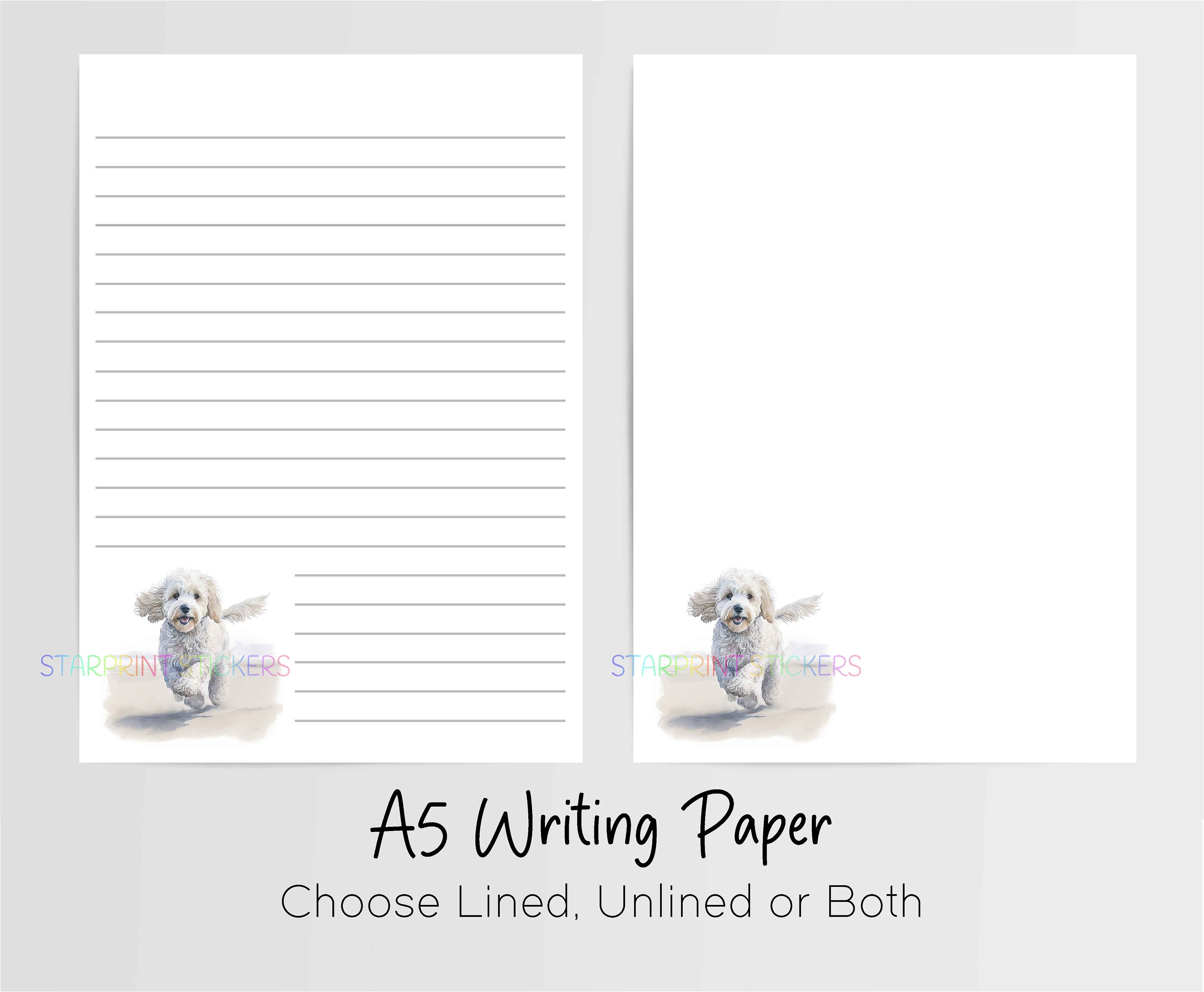 Cockapoo Things Paper Cockapoo White A5 Writing Paper, 10 Sheets Lined/unlined, Note Paper ...