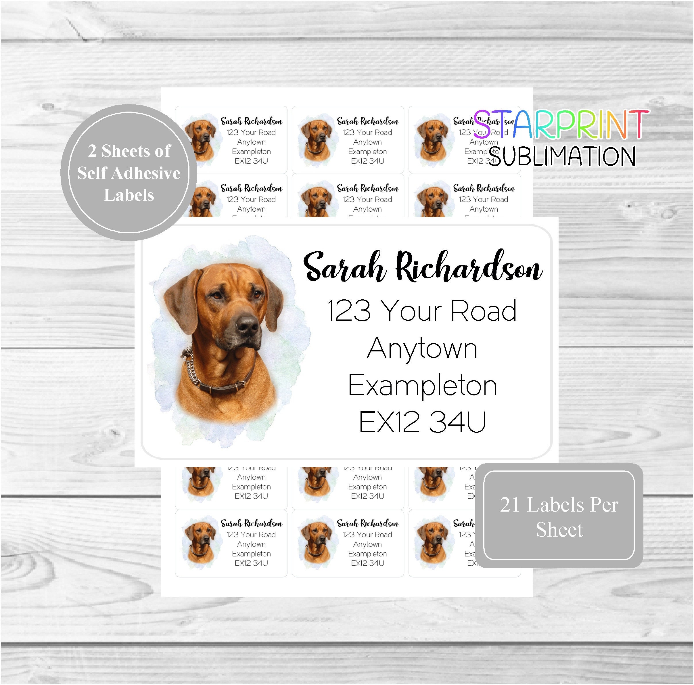Self adhesive labels 21 per sheet