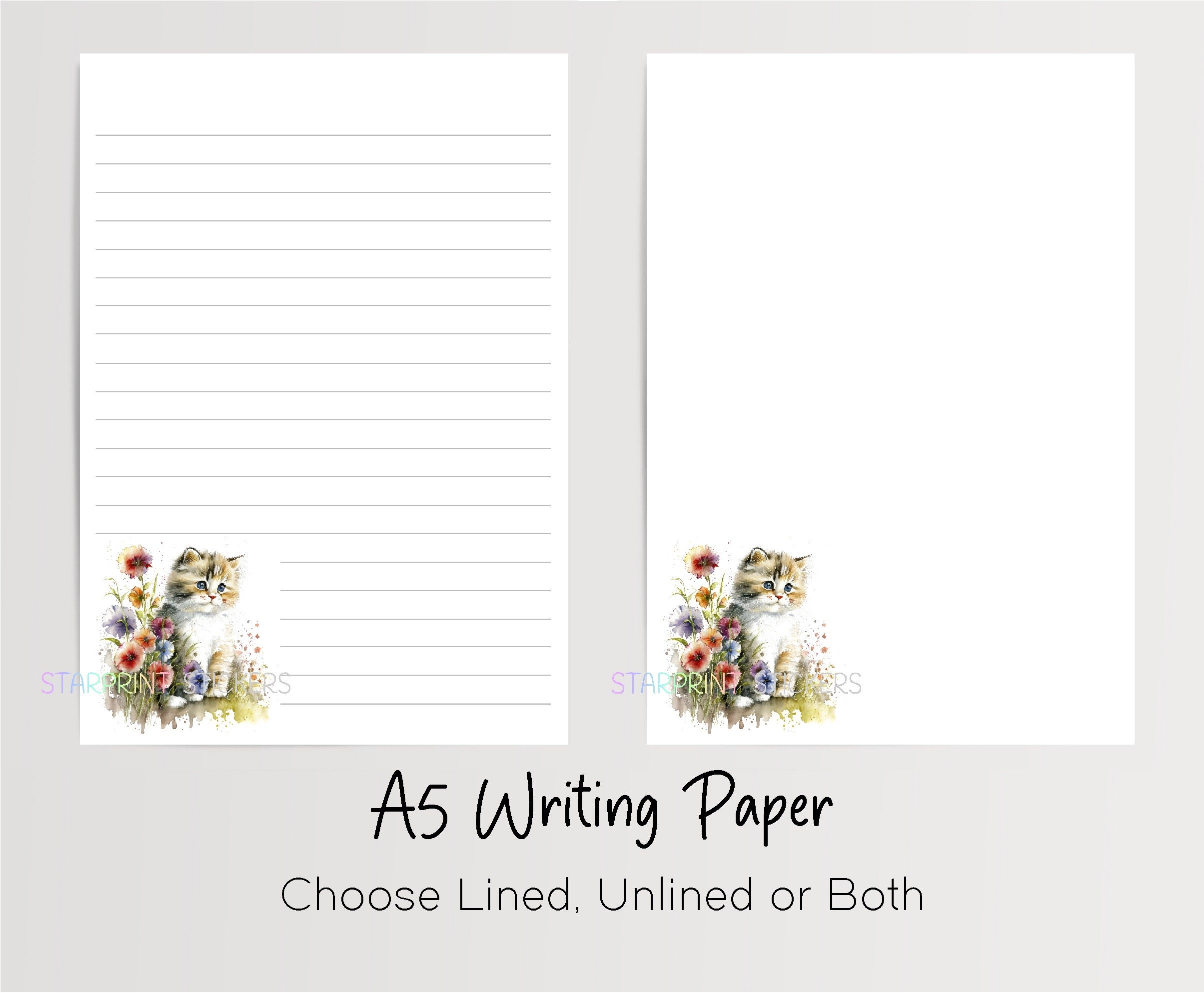 A5 Kraft Letter Writing Paper Sheets Wild Botanical Butterfly