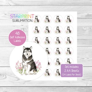 Alaskan Malamute Dog Stickers/Labels For Envelope Seals/Party Bags/Labelling