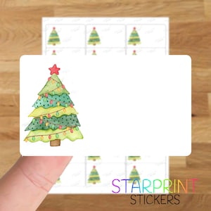 Christbaumaufkleber, 42 Universal Aufkleber (2 A4 Bogen, 21 pro Bogen) Ideal um Adressen zu schreiben, Geschenkanhänger abzulegen, Produkte zu beschriften