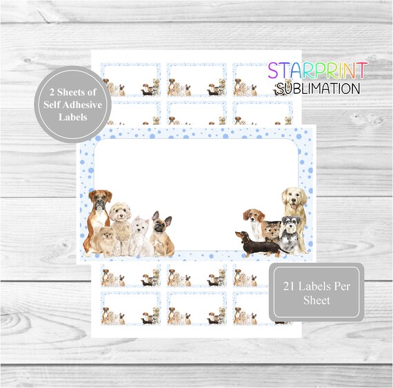 Dog Sticker Sheets blue 42 Self Adhesive Multi Purpose - Etsy