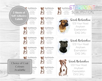 Staffordshire Bull Terrier Xmas Labels by Starprint-No4
