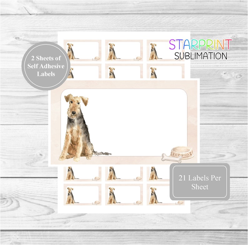 Fun Gift Tags 42 Self Adhesive Multi Purpose Stickersblank Sticky Labels 21 Per Sheet Airedale Terrier Sticker Sheets Paper Paper Party Supplies Kromasol Com