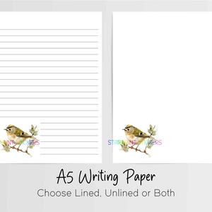 Papel de carta Goldcrest Bird A5, 10 folhas com ou sem envelopes, pautado/sem pauta, papel para anotações de Ursinhos de Pelúcia, papelaria para amigos por correspondência, escrita de cartas
