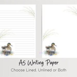 Carta da lettere A5 Duck, 10 fogli a righe/non a righe, carta per appunti Bird, cancelleria Penpal, set per scrivere lettere