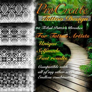 Repeating Tribal Pattern Brushes for ProCreate | for Tattoo Artists.