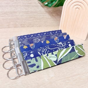 Witchy Botanic Cottagecore Fabric Keychain Wristlet