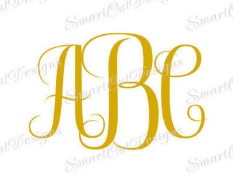 Cursive Monogram Font Svg ,Monogram Letters Svg, Anniversary Monogram, Monogram Letters Iron On, Monogram Font Scan N cut, Home Decor Decal