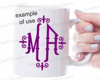 Bamboo Monogram Font Svg 2 Letters Monogram Font Family Monogram Letters Cut Files For Cricut Silhouette Cameo Scan N Cut