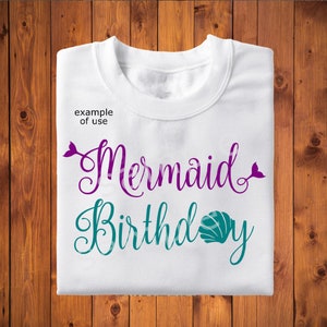 Mermaid Birthday Svg Birthday Girl Svg Mermaid Svg Mermaid Tail Svg Mermaid Svg File For Cricut Cameo Curio Scan N Cut Dxf File Iron On File
