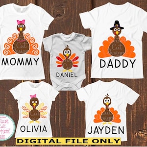 Turkey Family Svg, Thanksgiving Family Shirts, Boy Turkey Svg, Girl Turkey Svg, Funny Turkey Family, Sublimation Bundle, Cricut, Silhouette
