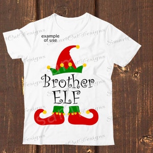 Brother Elf SVG Christmas Brother Elf Iron on Transfer Brother Elf T ...