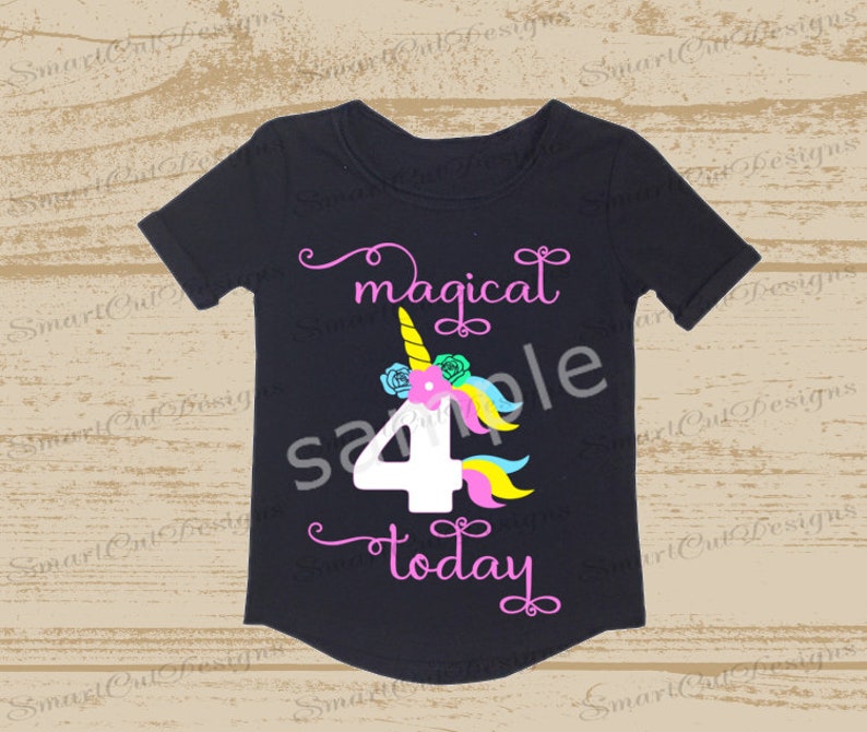 Download 4th Birthday Unicorn Svg Iron On Birthday Girl 4 Svg 4 | Etsy