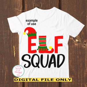 Elf Squad T Shirt Svg Christmas Kids Shirt Svg Christmas Pajamas Svg Christmas Family Pjs Elf Svg Files Cricut Svg Cameo Dxf Iron On Png