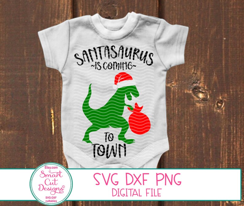 T-Rex Christmas Svg Christmas Dinosaur Svg Santa Dinosaur ...