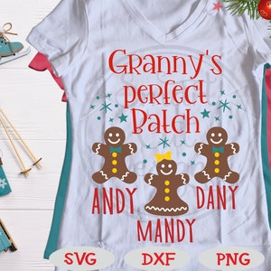 Grand-mère de Noël Svg, Grandma’s Perfect Batch Svg, Petits-enfants Svg, Svg personnalisé, Cadeau de grand-mère, Homme en pain d’épice, Cricut, Svg, Dxf