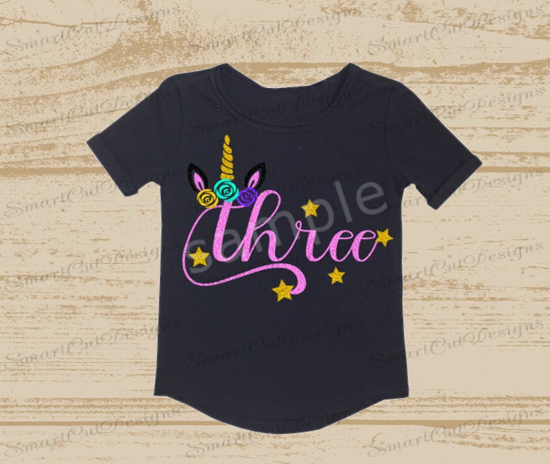 3rd birthday svg birthday unicorn svg birthday number 3 svg 3 etsy