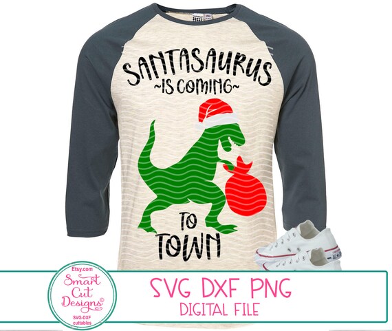 Download Free T Rex Christmas Svg Christmas Dinosaur Svg Santa Dinosaur Etsy SVG DXF Cut File