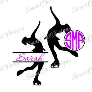 Ice Skating Svg Split Ice Skating Monogram Svg Ice Skates Svg Figure Ice Skater Iron On Transfer Winter Sports Svg Christmas Svg Dxf Files image 5