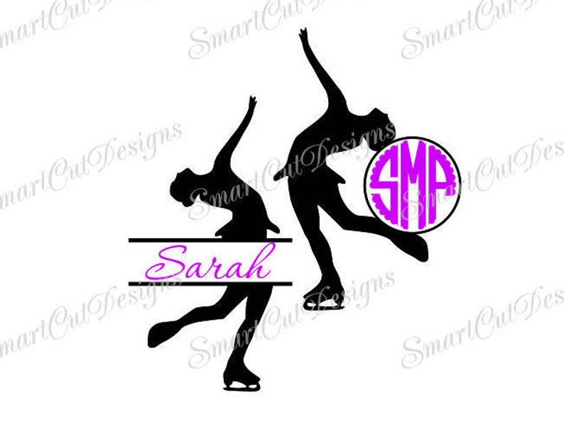 Ice Skating Svg Split Ice Skating Monogram Svg Ice Skates Svg Figure Ice Skater Iron On Transfer Winter Sports Svg Christmas Svg Dxf Files image 5