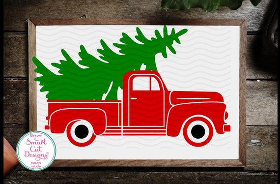 Download Free Red Truck With Christmas Tree Svg Christmas Truck Svg Etsy SVG DXF Cut File