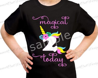 2nd Birthday Unicorn Svg Birthday Girl Svg 2 Svg Unicorn Birthday Number 2 Svg Birthday Girl Unicorn Svg Files for Cricut Cameo Scan N Cut