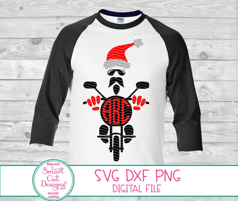 Download Motorcycle Santa Monogram Svg Santa Ridding Motorcycle T ...