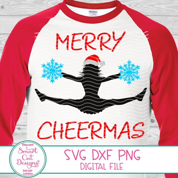 Christmas Cheerleader Shirt Svg Cheerleader Svg Design Merry Cheermas Svg Cheerleader Christmas Iron On Dxf File Svg For Cricut And Cameo