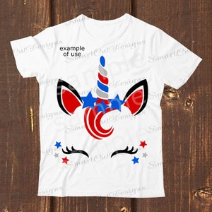 Unicorn Face Svg Patriotic Unicorn Svg USA Unicorn Svg Americorn Svg Partiotic Unicorn Iron On Unicorn Svg File For Cricut Cameo Scan N Cut