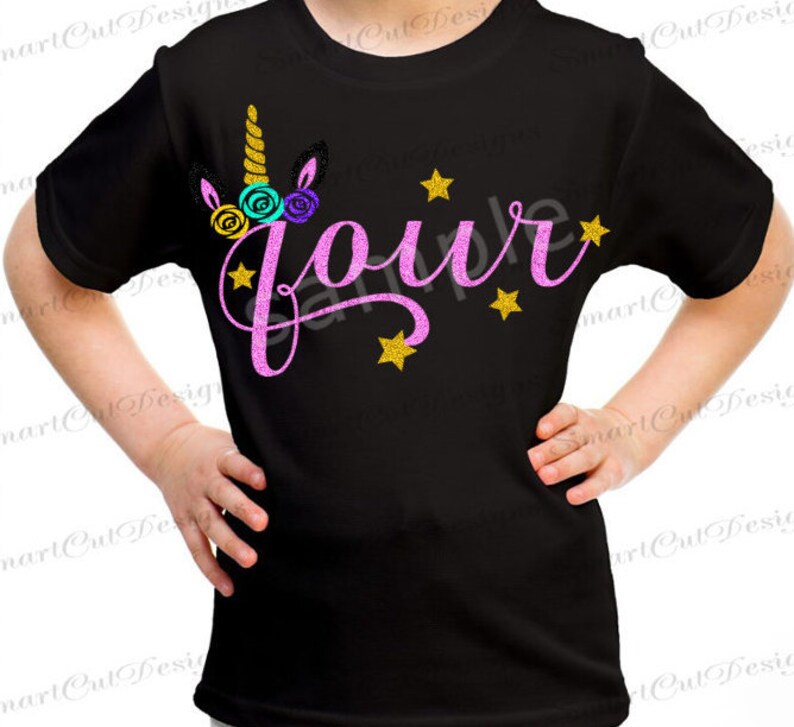 Download 4th Birthday Svg Unicorn Birthday 4 Svg Birthday Numbers ...