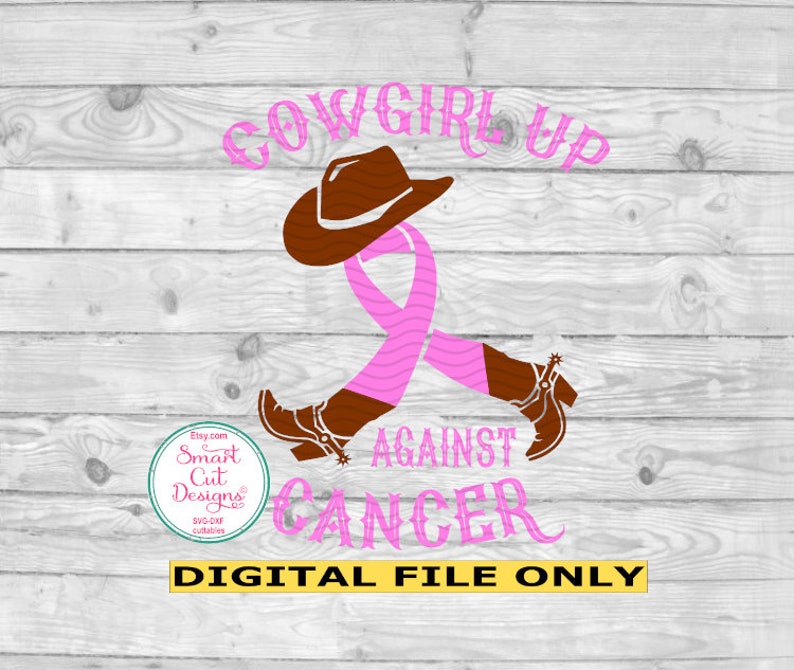 Breast Cancer Svg Awareness Svg Cowgirl Awareness Svg Southern Svg Cancer Awareness Shirt Svg For Cricut Scan N Cut Silhouette Dxf Png Files